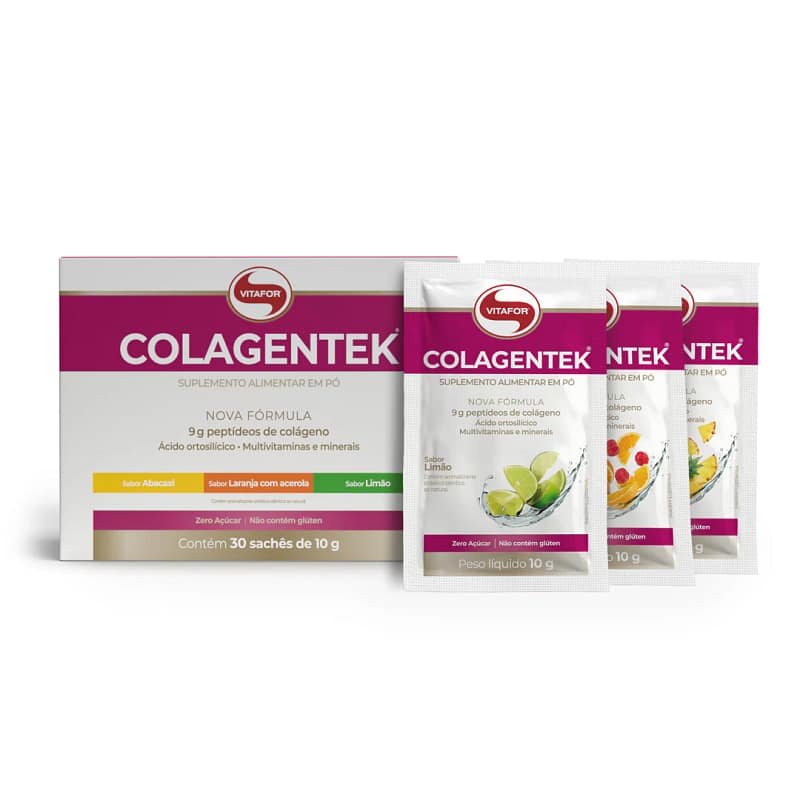 Colagen Tek Sortido Sabores Vitafor Pele Cabelo Unhas Articulações Supemento