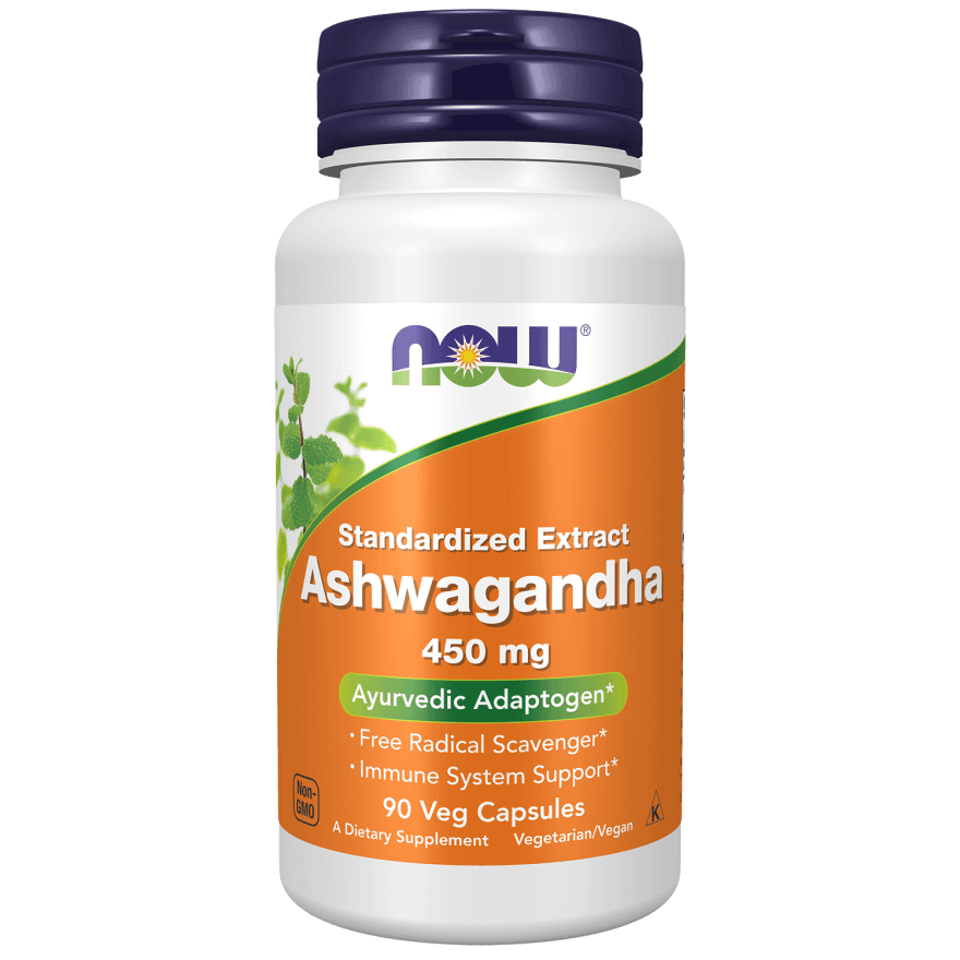 Ashwagandha 450 mg 90 capsulas vegetais Now Ashwagandha 450 mg