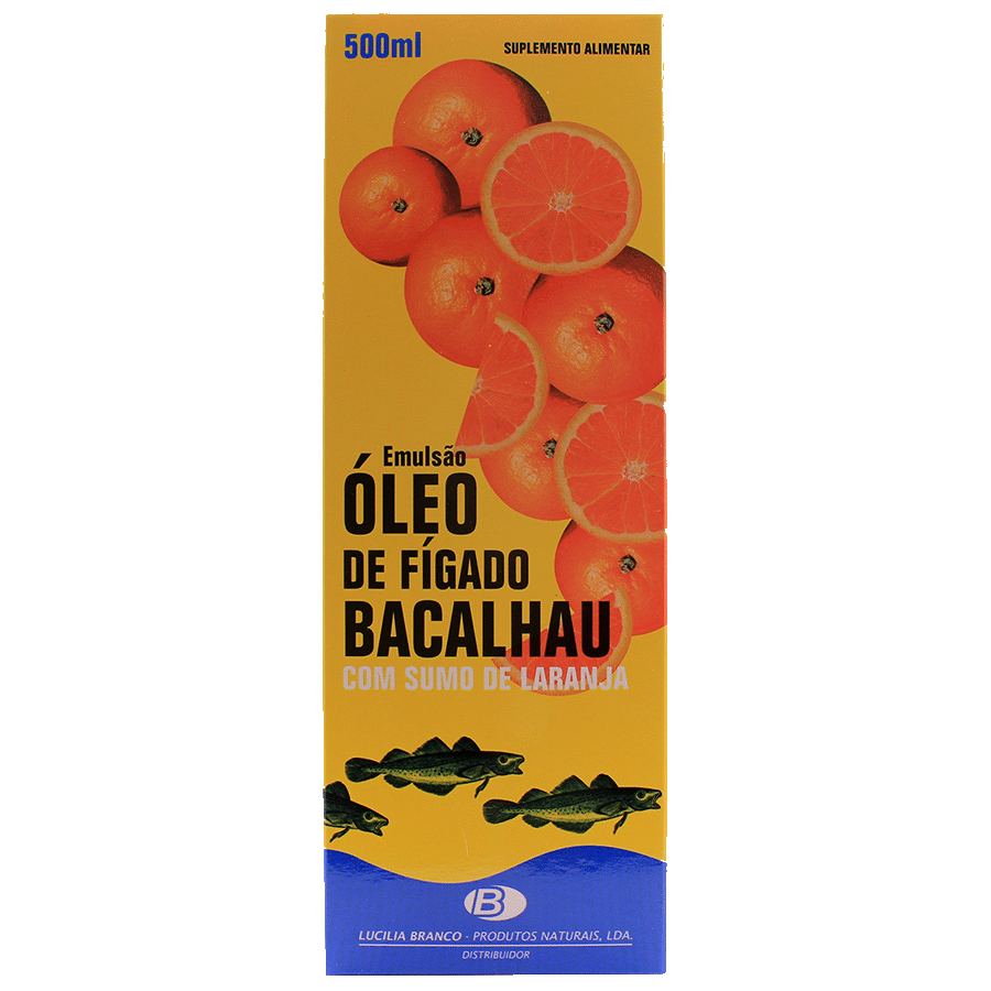 óleo de fígado de bacalhau vitamina c lucilia branco Óleo de Fígado de Bacalhau + Vitamina C, suplemento alimentar